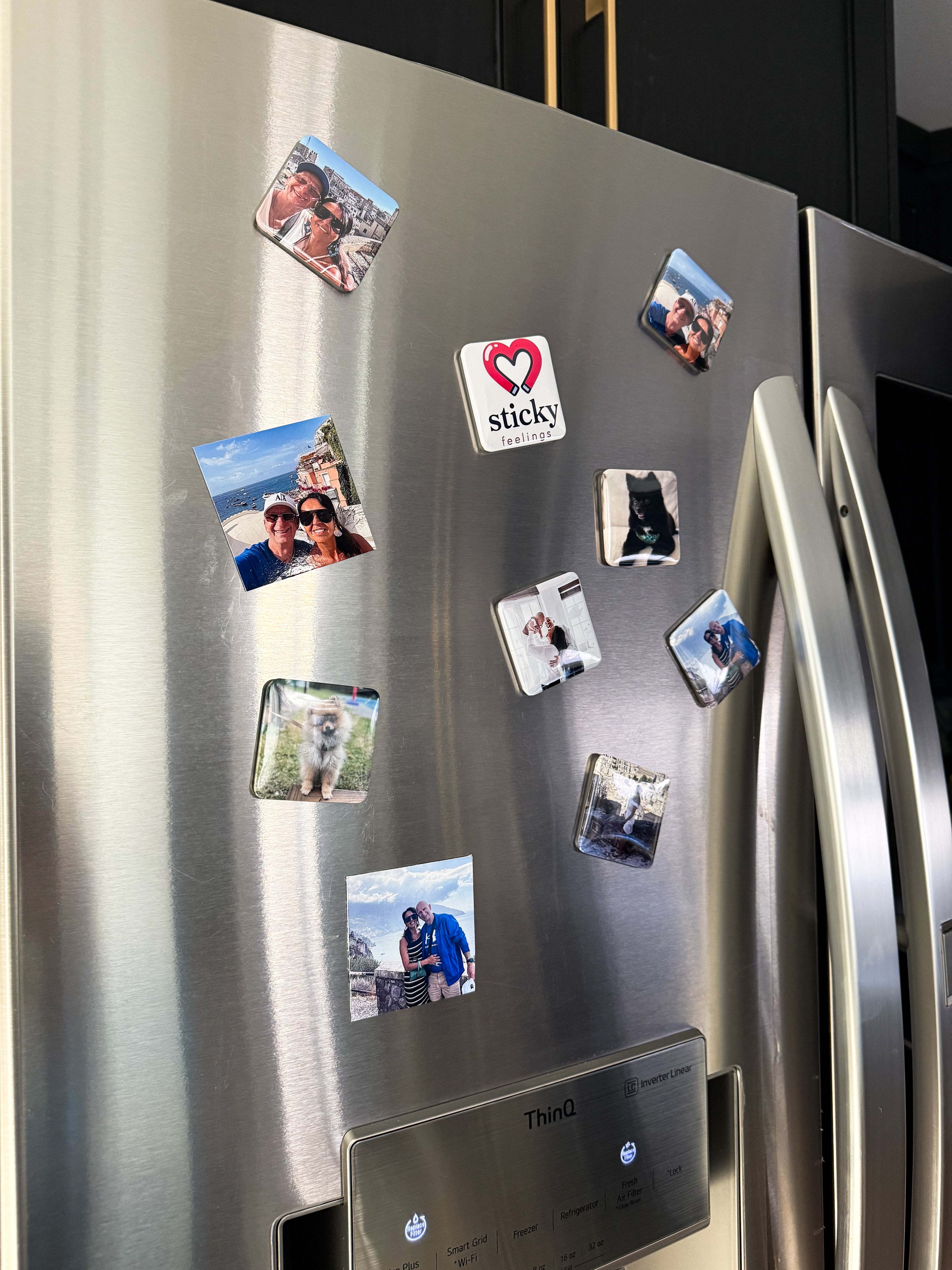 Custom Square Machine Pressed Photo Magnet